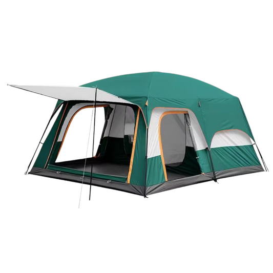 Large 2-Room + 1 Living Room Outdoor Tent – Windproof, Rainproof Oxford Fabric Folding Tent for Camping, Beach & BBQ