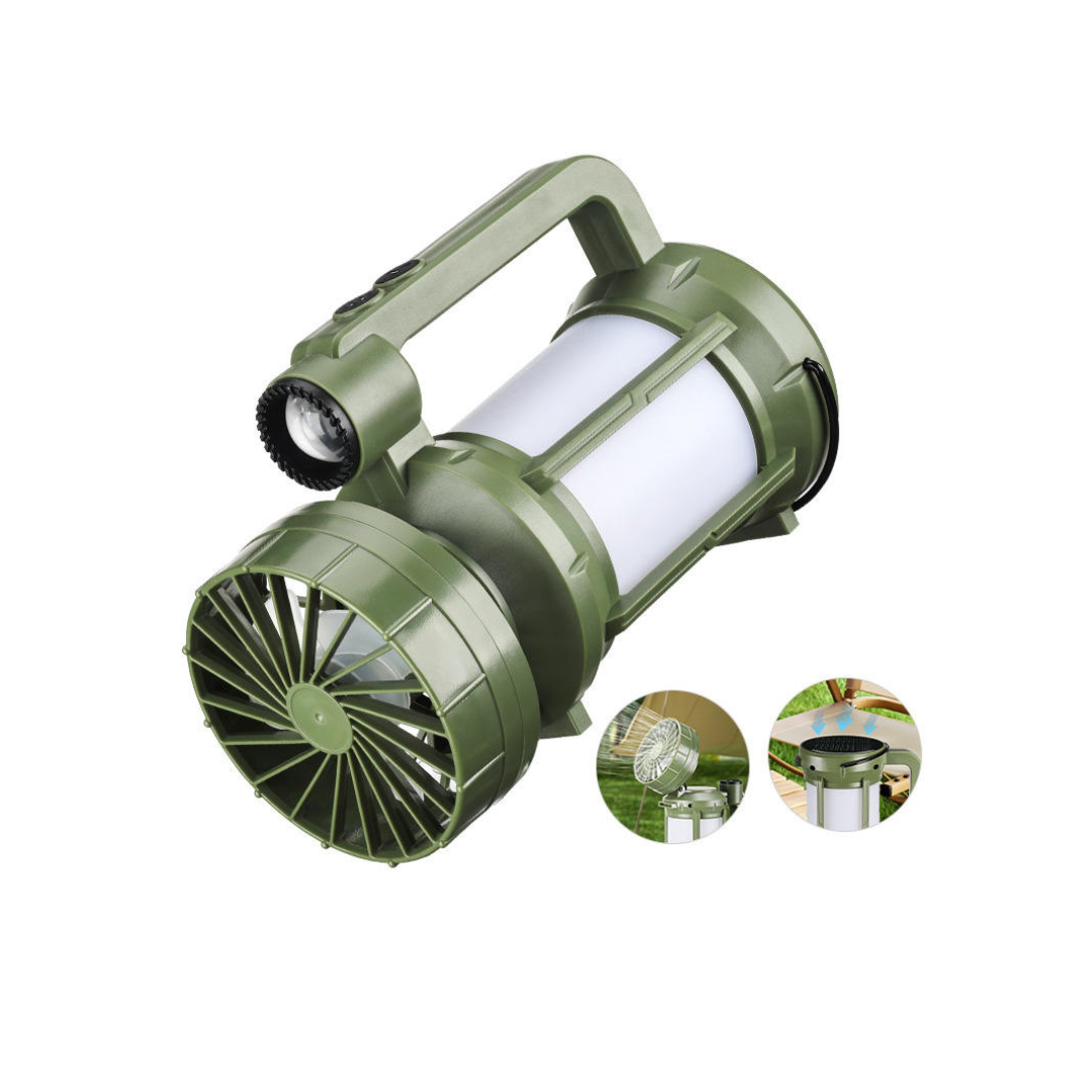 Solar Powered Camping Light – 2400mAh Rechargeable LED Lantern with USB & FAN for Outdoor Adventures