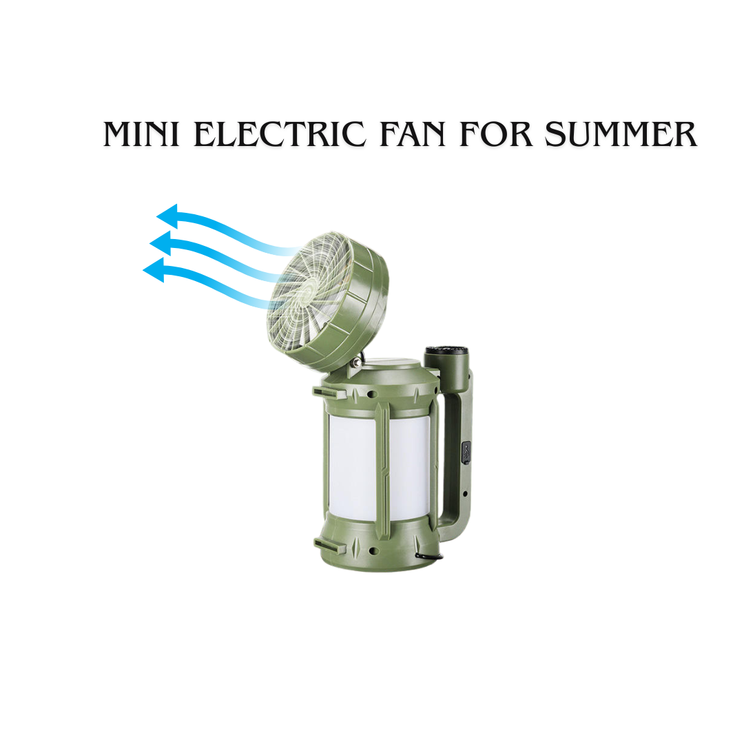 Solar Powered Camping Light – 2400mAh Rechargeable LED Lantern with USB & FAN for Outdoor Adventures