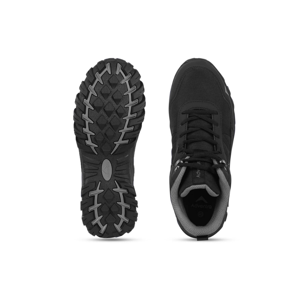 Adventra EH900 Men’s Trekking Shoes | Mid-Top Hiking Boots with Anti-Skid Rubber Sole | Waterproof Outdoor Trail Shoes