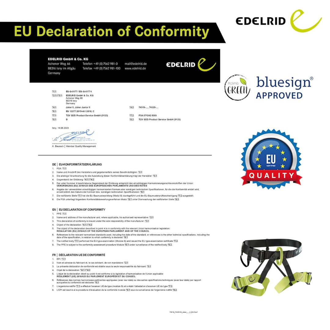 Edelrid Joker II Harness – Lightweight, Adjustable & Comfortable Climbing Harness for Indoor & Outdoor Use