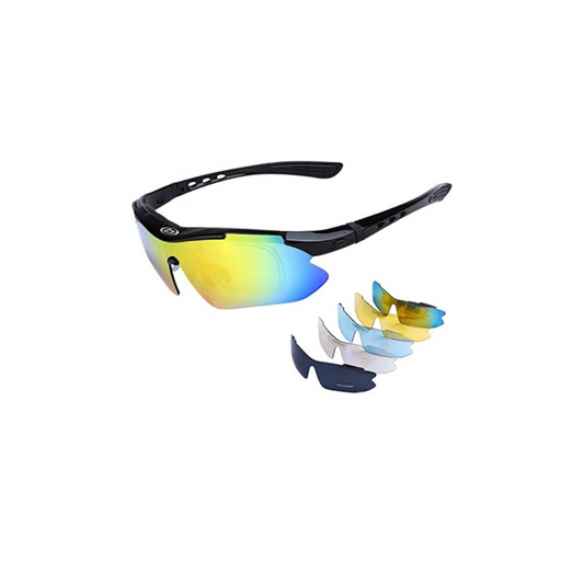 5 Interchangeable Lenses Sports Sunglasses – UV400 Protective Cycling, Running & Outdoor Eyewear for Men & Women