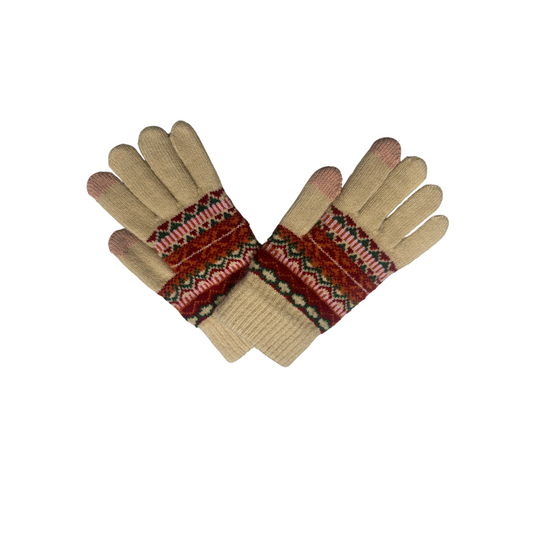 Geometric Print Woollen Gloves – Soft, Warm & Stylish Winter Gloves for Men & Women