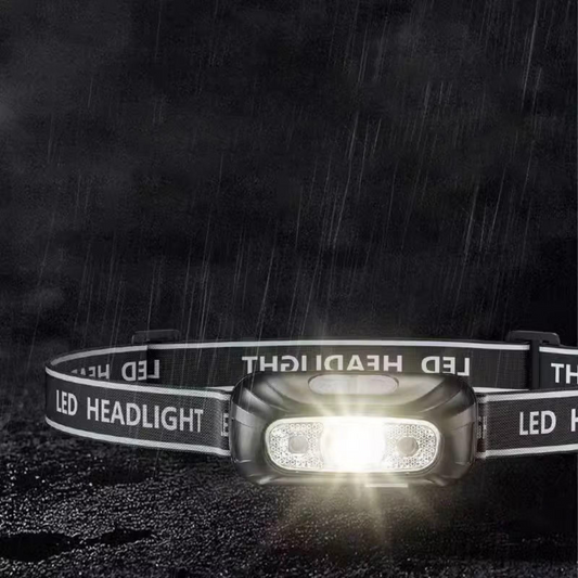 TrekEaze USB Rechargeable LED Head Torch – Super Bright Motion Sensor Headlamp with 5 Modes & IP65 Waterproof Design (Black)