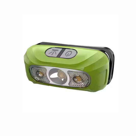 Mini COB Rechargeable LED Headlamp – Portable Wave Sensor Head Torch with 3 Light Modes & ABS Body Flashlight for Camping, Hiking & Trekking