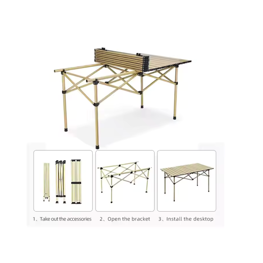 Foldable Camping Table – Large Portable Outdoor Picnic & Cooking Table for Camping, BBQs & Travel