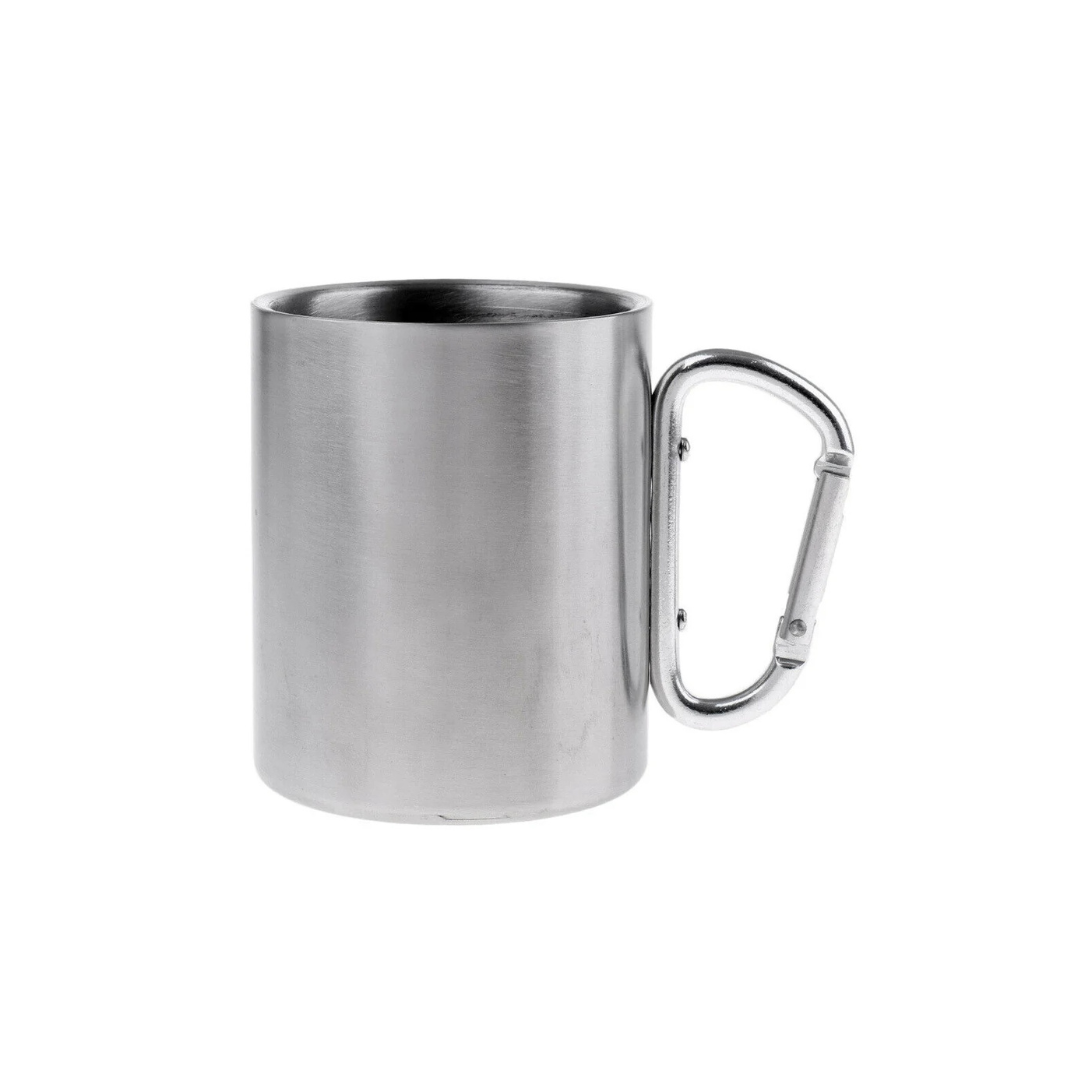 Stainless Steel Mug with Carabiner Handle – Portable Camping Travel Cup