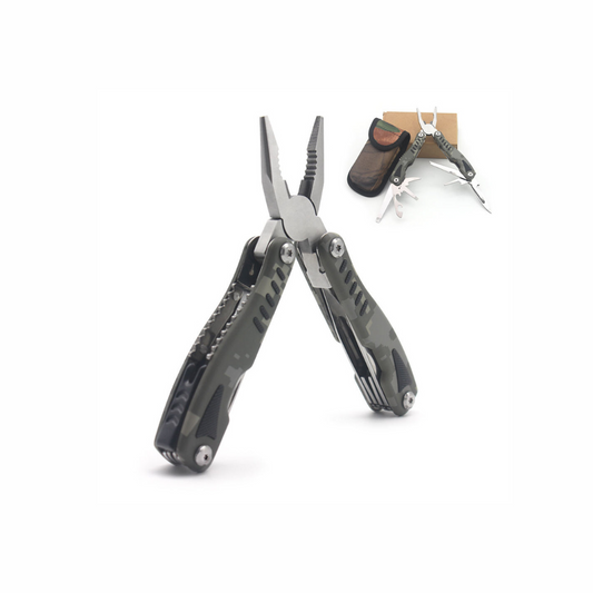 Traveler Multi-Tool Plier – 9-in-1 Camouflage Stainless Steel Survival Gear for Camping & Outdoor Adventure