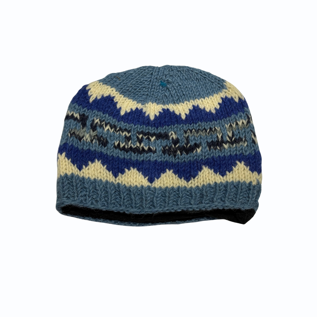 Pure Wool Patterned Cap – Warm & Stylish Knitted Winter Beanie for Men & Women