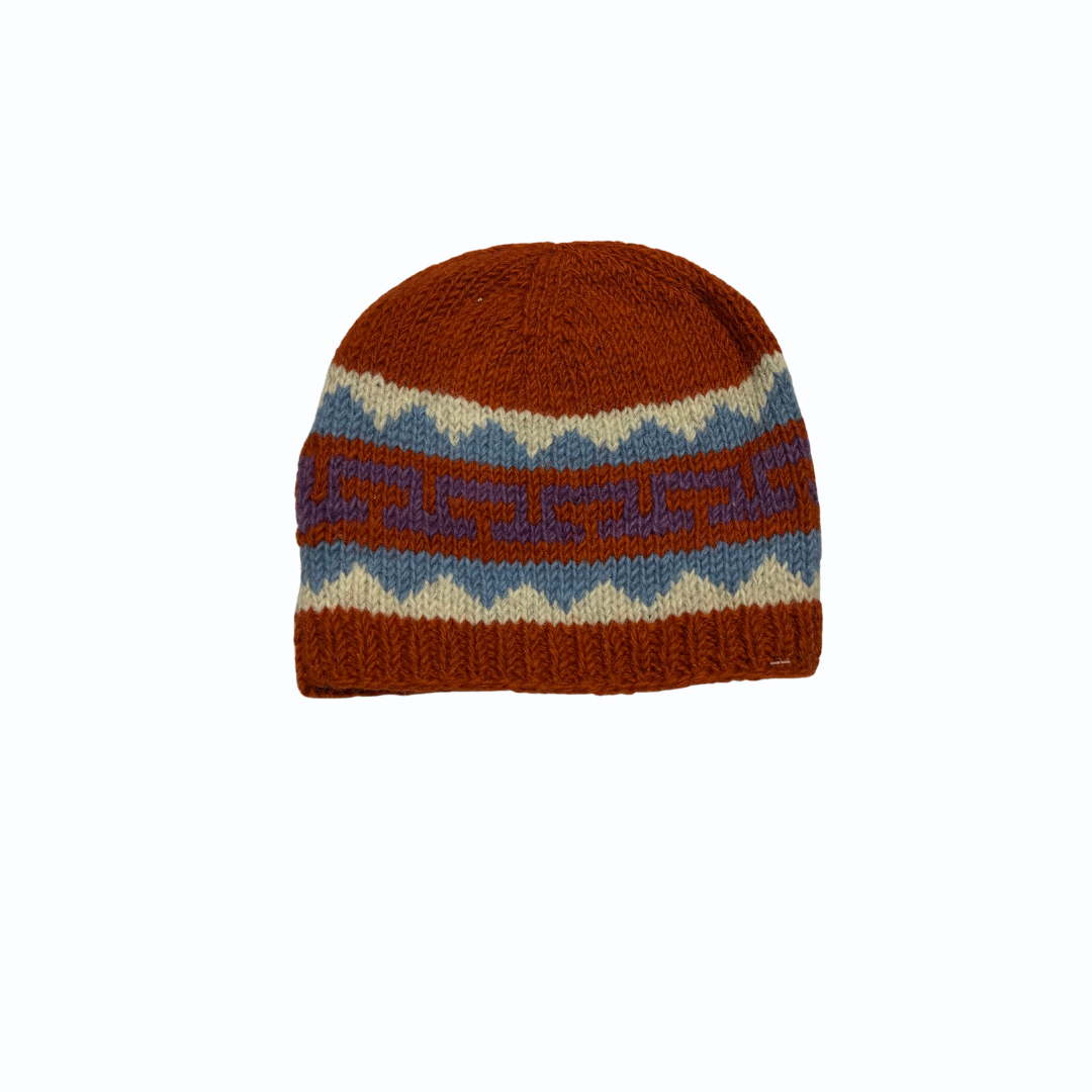 Pure Wool Patterned Cap – Warm & Stylish Knitted Winter Beanie for Men & Women