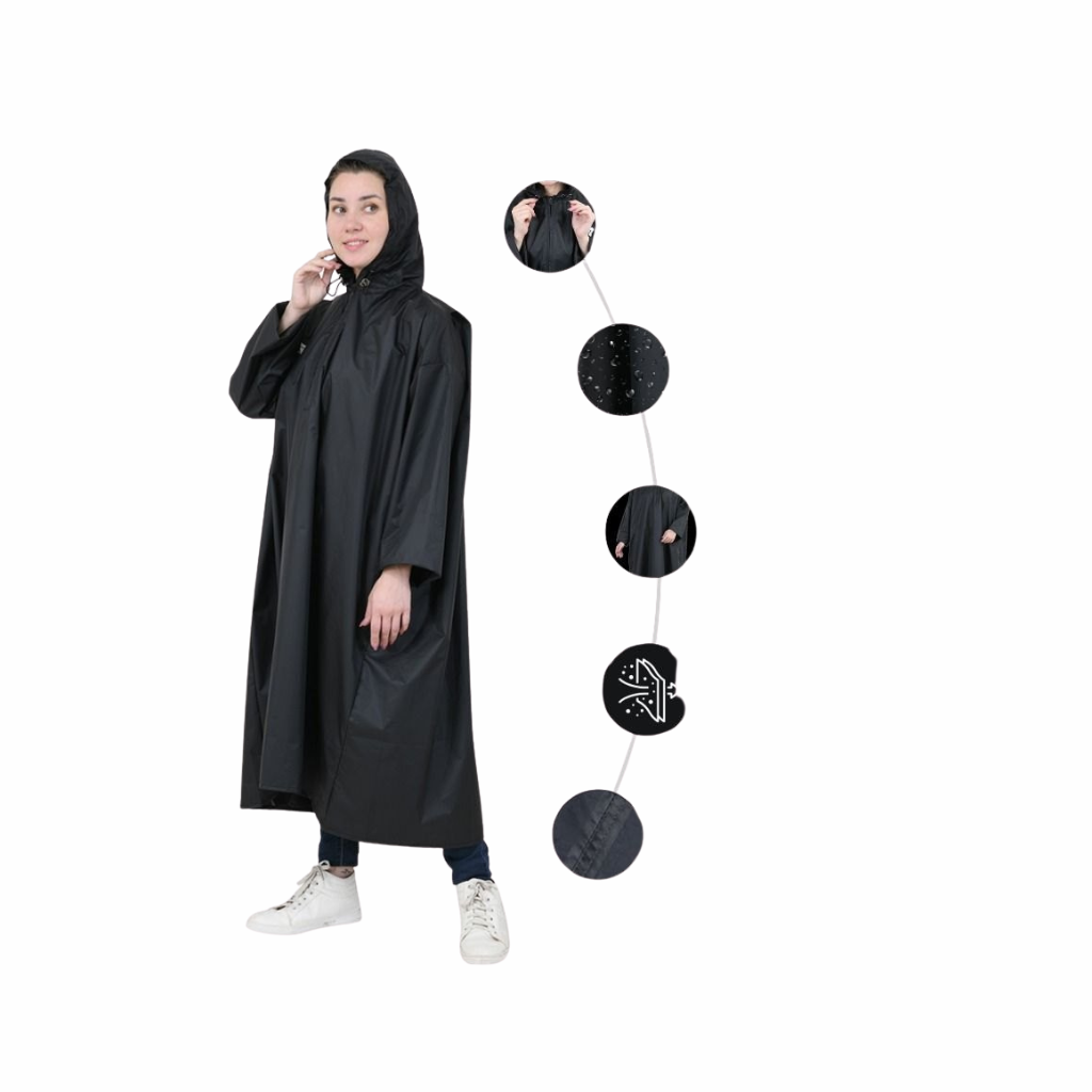 Rocksport Rain Poncho – Waterproof, Lightweight & Reusable Raincoat for Outdoor Adventure, Hiking & Travel