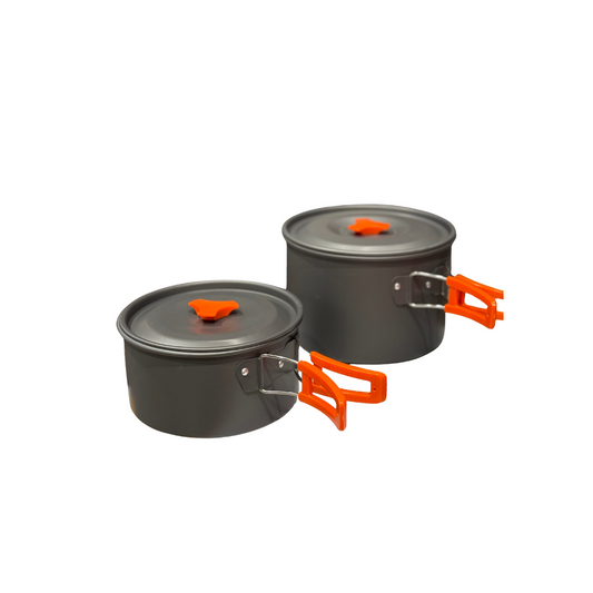 SY-500 Large Camping Cooking Set with Tea Pot – Outdoor Cookware Kit for 4+ People
