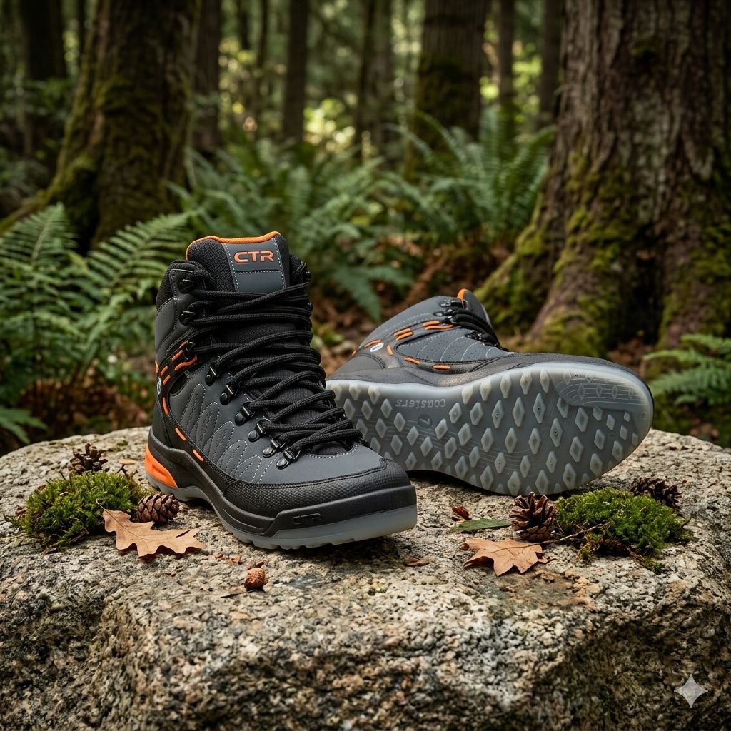 CTR Sherpa 2 Ankle Length Trekking Shoes Unisex | Water-Resistant Hiking Shoes with Ankle Support & Anti-Slip Grip | Durable Outdoor Footwear