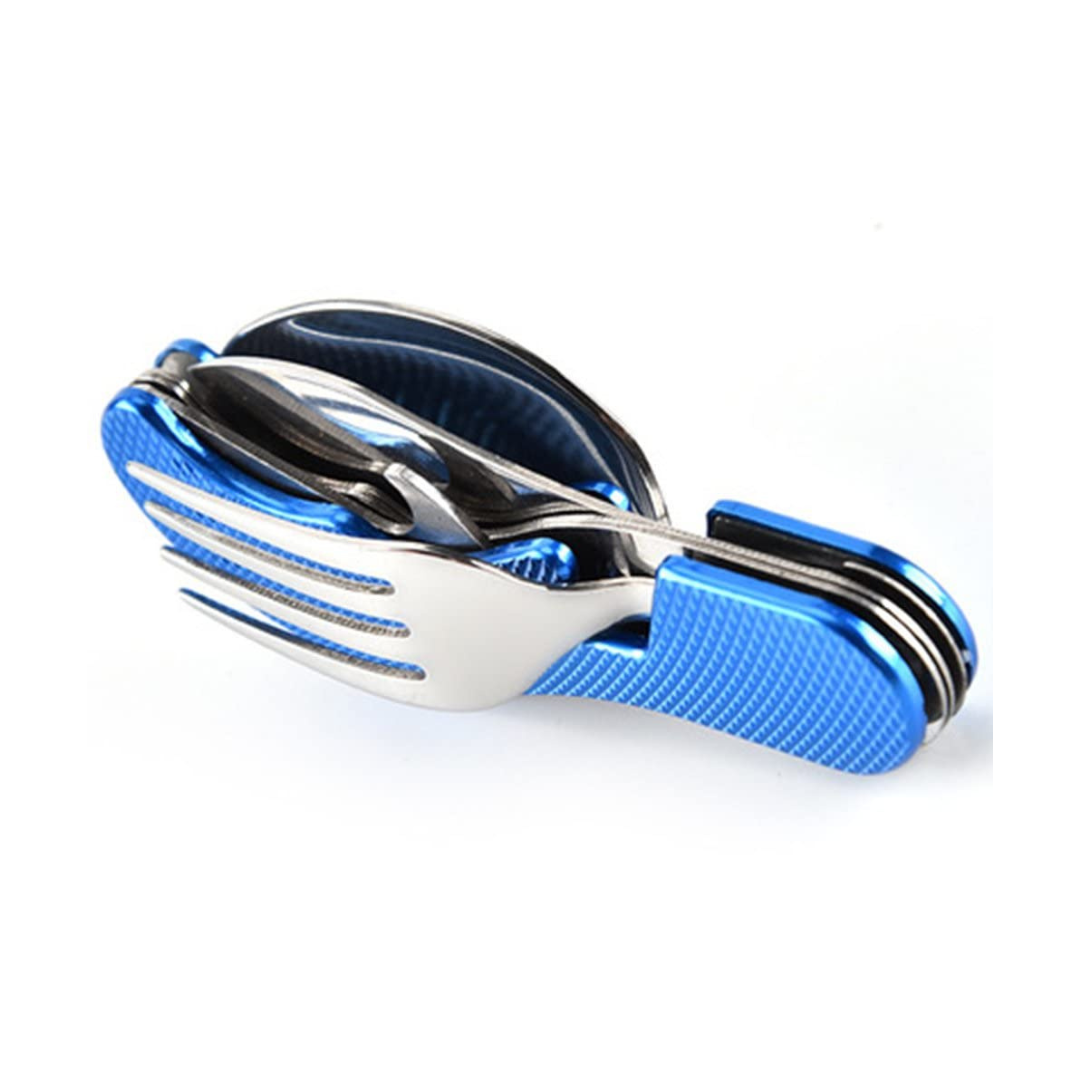 Portable & Foldable Spoon Fork Knife Set with Bottle Opener – Multifunctional Camping Cutlery