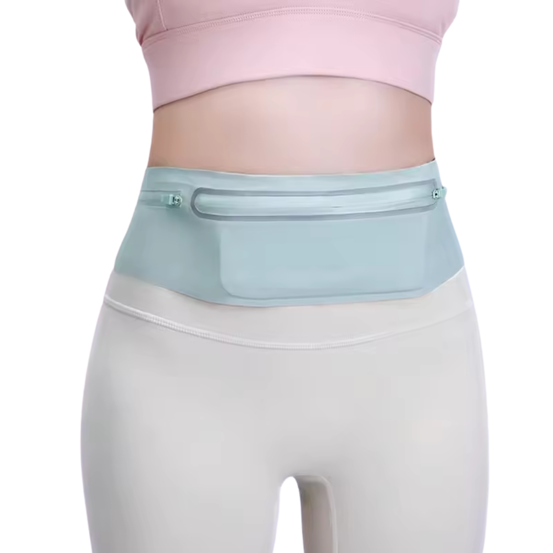Waterproof Zipper Waist Pack – Elastic Running Belt for Travel, Sports & Hiking
