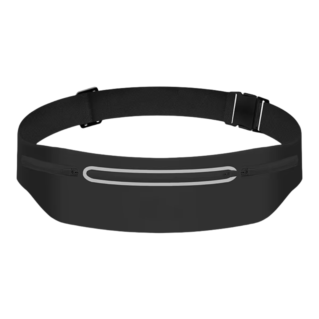 Waterproof Zipper Waist Pack – Elastic Running Belt for Travel, Sports & Hiking