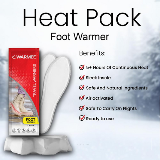 Warmee Foot Warmer Insole – Disposable Heated Insoles for Winter, Travel & Outdoor Adventures
