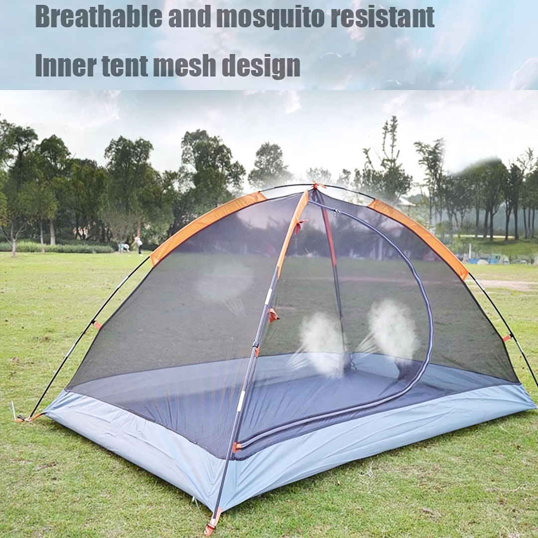 4-Person Waterproof Double-Layer Camping Tent – Aluminum Alloy Poles & Ridge Design for Outdoor Adventures