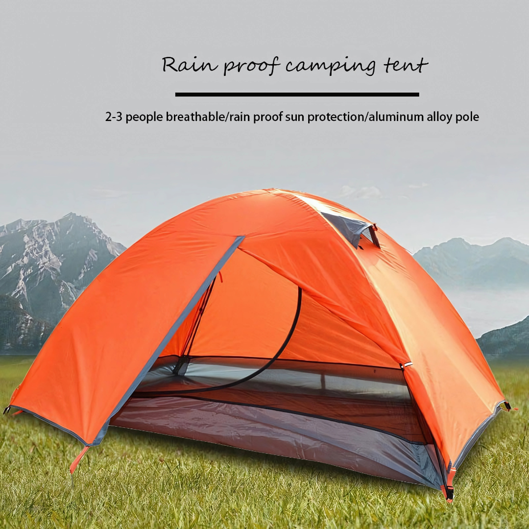 4-Person Waterproof Double-Layer Camping Tent – Aluminum Alloy Poles & Ridge Design for Outdoor Adventures