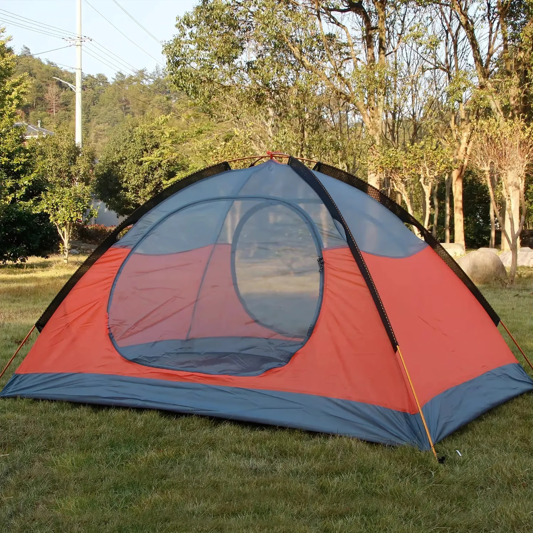 4-Person Waterproof Double-Layer Camping Tent – Aluminum Alloy Poles & Ridge Design for Outdoor Adventures