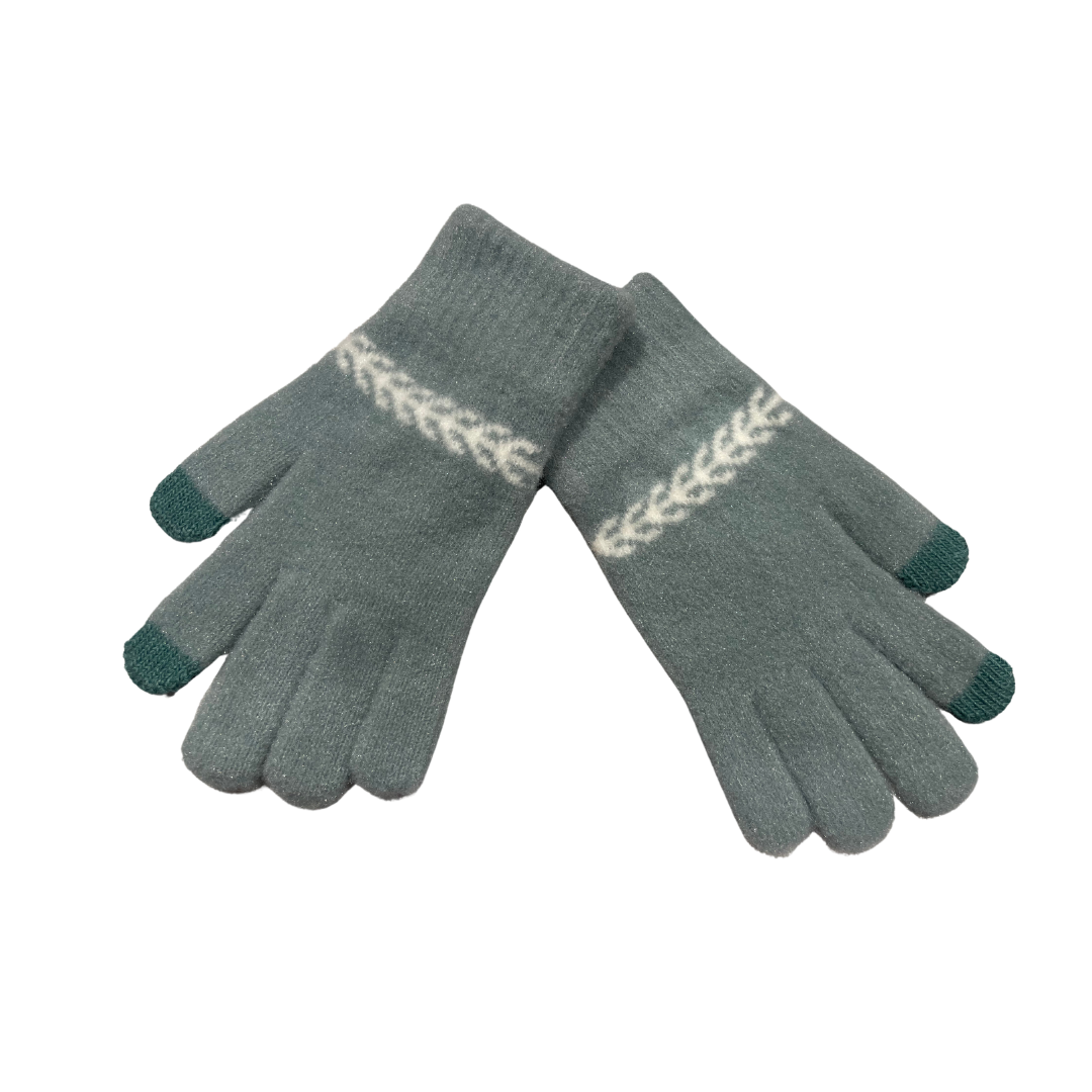 Plain Woollen Winter Gloves with Leaf Wrist Design – Soft, Warm & Elegant Gloves for Men & Women