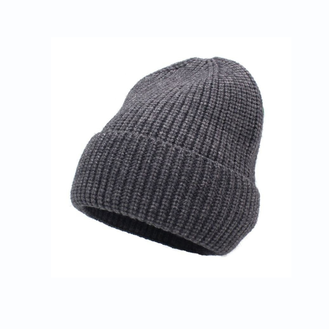 Folded Woolen Cap – Classic Knitted Winter Beanie for Men & Women