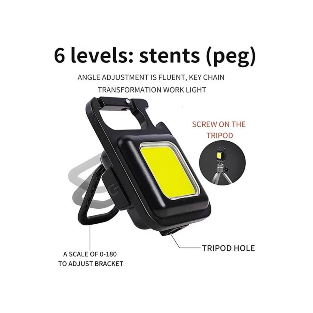 COB Keychain Light – Mini Portable LED Flashlight with USB Rechargeable Torch for Outdoor, Camping & Everyday Use