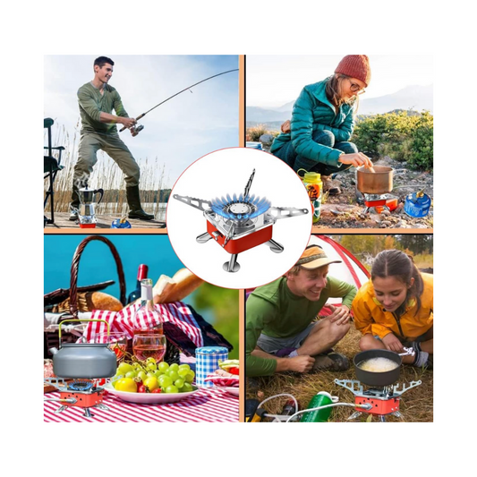 Square Camping Gas Stove – Portable Outdoor Cooking Stove for Hiking, Trekking & Travel