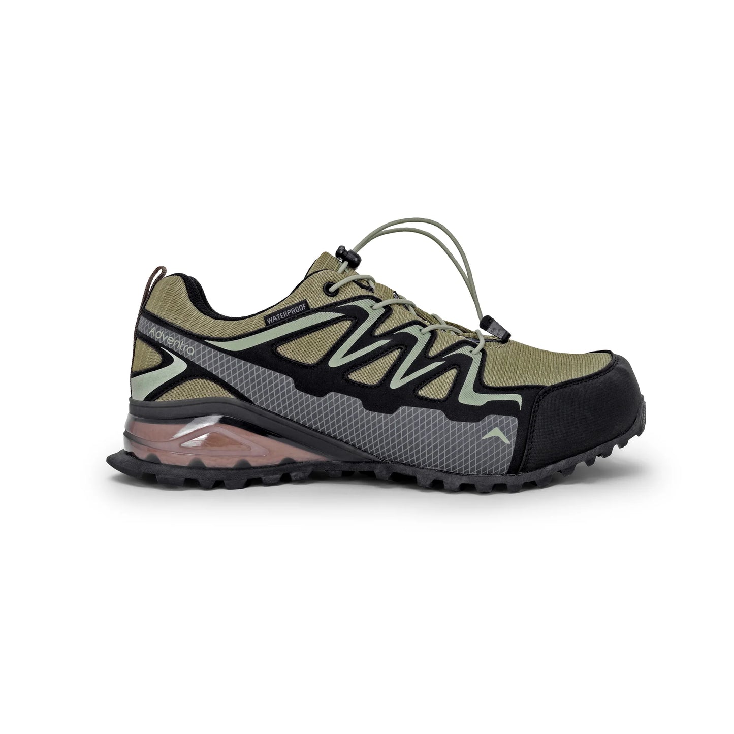 Adventra Waterproof Low Ankle Hiking Shoes with Anti Slip Grip & EVA Cushion (ET1110) – Black