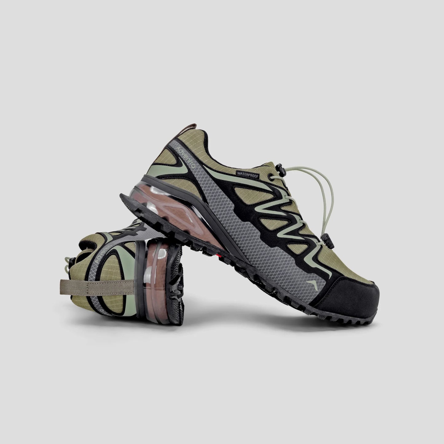 Adventra Waterproof Low Ankle Hiking Shoes with Anti Slip Grip & EVA Cushion (ET1110) – Black