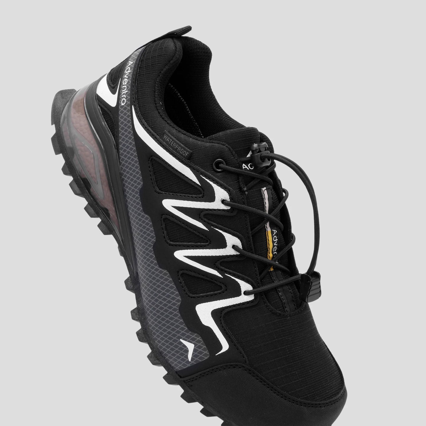 Adventra Waterproof Low Ankle Hiking Shoes with Anti Slip Grip & EVA Cushion (ET1110) – Black
