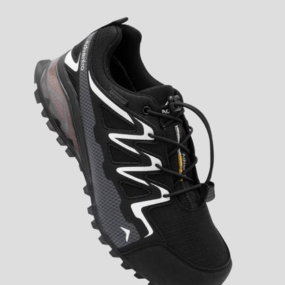 Adventra Waterproof Low Ankle Hiking Shoes with Anti Slip Grip & EVA Cushion (ET1110) – Black