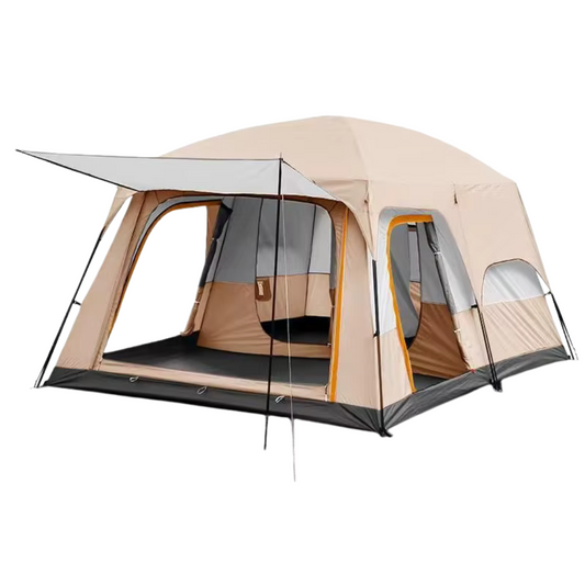 Large 2-Room + 1 Living Room Outdoor Tent – Windproof, Rainproof Oxford Fabric Folding Tent for Camping, Beach & BBQ