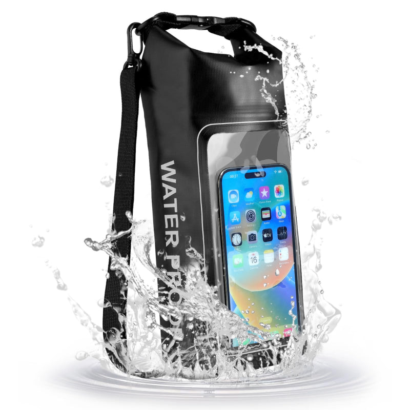 2L Waterproof Dry Bag with Transparent Phone Window | Waterproof Travel & Outdoor Storage Bag