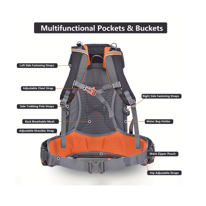 35L Trekking Rucksack Backpack | Lightweight Waterproof Hiking Bag with Rain Cover & Ergonomic Support