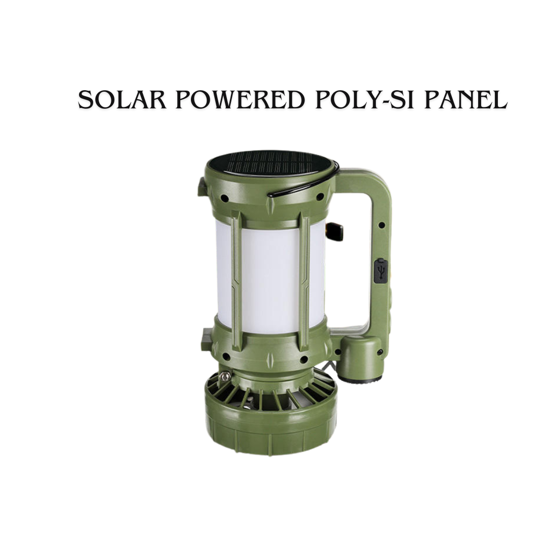 Solar Powered Camping Light – 2400mAh Rechargeable LED Lantern with USB & FAN for Outdoor Adventures