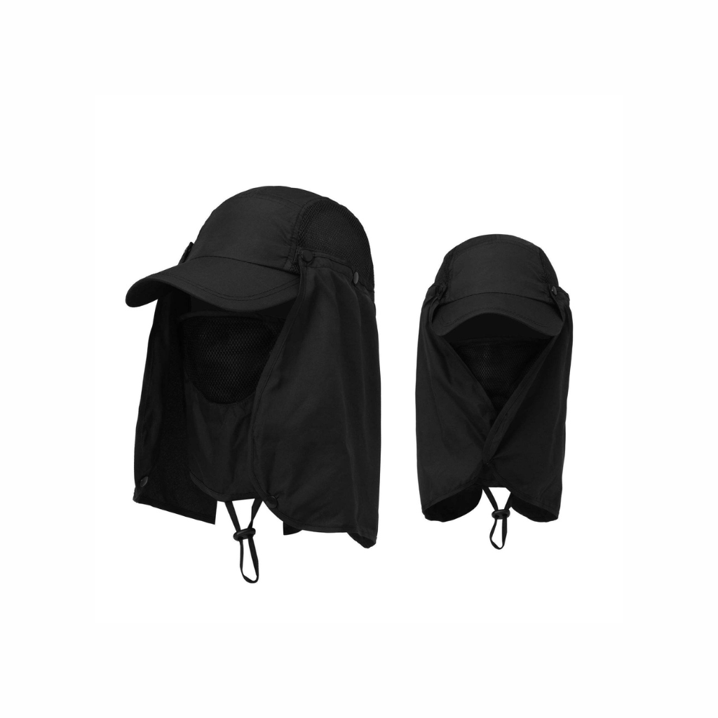 Sun Protection Cap with Face Mask & Neck Flap – UV Protection Hat for Hiking & Outdoor Travel
