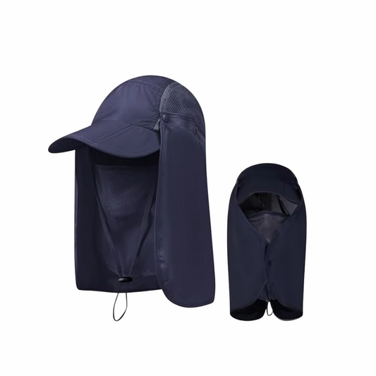 Sun Protection Cap with Face Mask & Neck Flap – UV Protection Hat for Hiking & Outdoor Travel