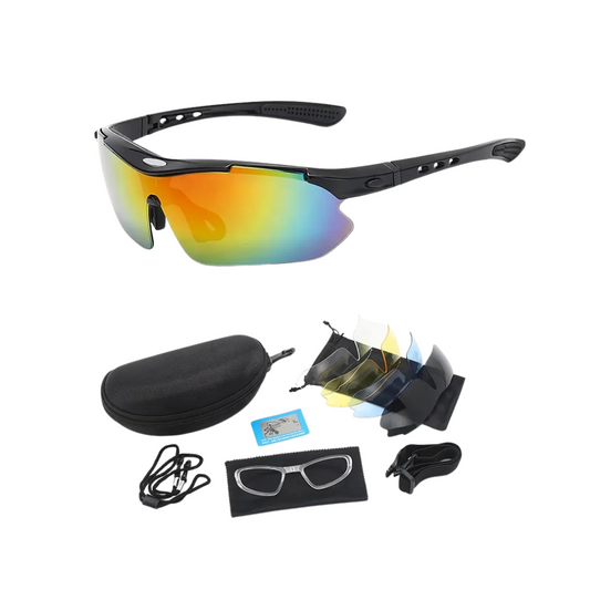 5 Interchangeable Lenses Sports Sunglasses – UV400 Protective Cycling, Running & Outdoor Eyewear for Men & Women