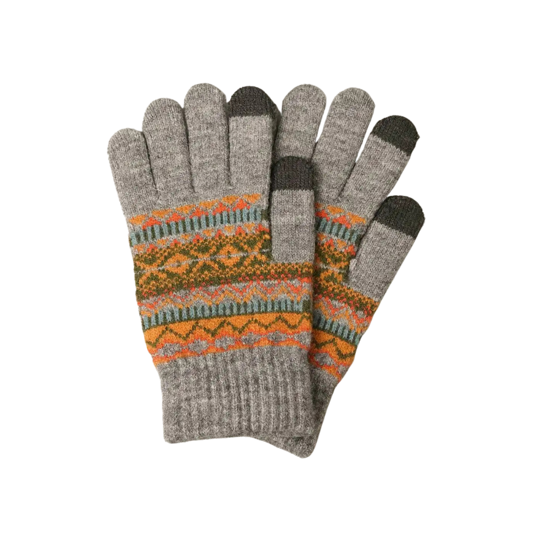 Geometric Print Woollen Gloves – Soft, Warm & Stylish Winter Gloves for Men & Women