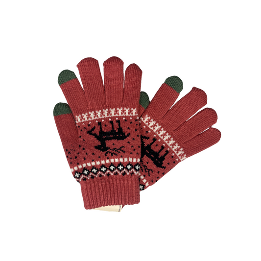 Christmas Themed Woollen Gloves – Soft, Warm & Festive Winter Designer Gloves
