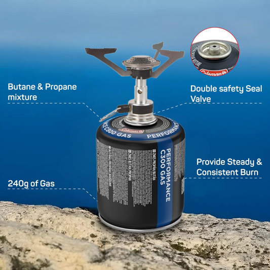 Coleman Performance C300 Gas Cartridge – Butane/Propane Mix Fuel Canister for Camping Stoves & Outdoor Cooking