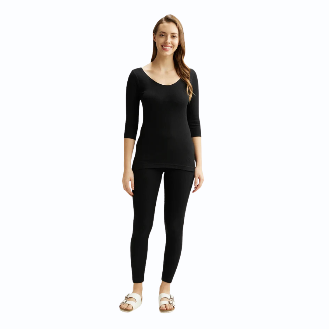 Jockey Women’s Thermal 3/4th Sleeves T-Shirt | Soft & Warm Winter Innerwear