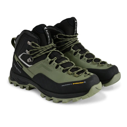 Adventra Men’s Waterproof Mid-Top Hiking Shoes WH1106 Green | 3M Insulated Trekking Boots with Anti-Slip Grip