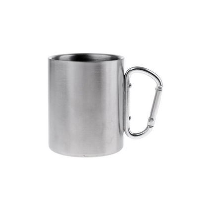 Stainless Steel Mug with Carabiner Handle – Portable Camping Travel Cup