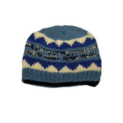 Pure Wool Patterned Cap – Warm & Stylish Knitted Winter Beanie for Men & Women