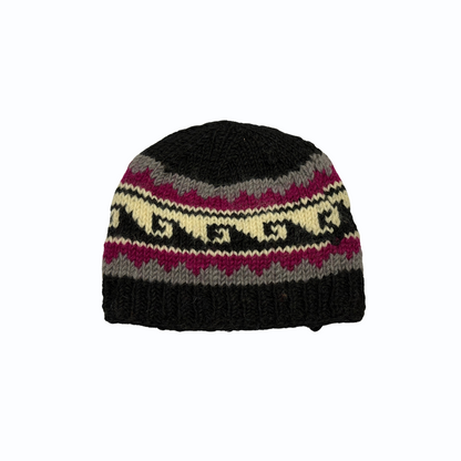 Pure Wool Patterned Cap – Warm & Stylish Knitted Winter Beanie for Men & Women