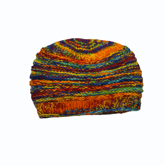 Pure Wool Multi-Color Cap – Warm & Stylish Knitted Winter Beanie for Men & Women