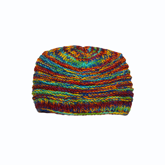 Pure Wool Multi-Color Cap – Warm & Stylish Knitted Winter Beanie for Men & Women