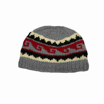 Pure Wool Patterned Cap – Warm & Stylish Knitted Winter Beanie for Men & Women